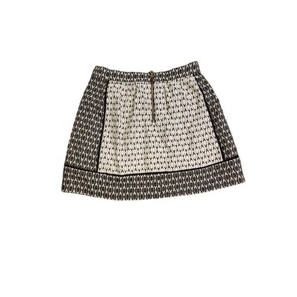 J Crew Women's Textured Block Print Black White Geometric Pattern Size 10 Skirt - Picture 2 of 10